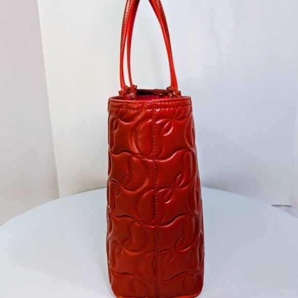 Christian Louboutin Orange Red Hall Logo-Embossed Leather Cabata Tote Bag - Picture 5 of 15